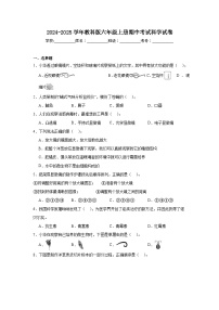 2024-2025学年教科版六年级上册期中考试科学试卷（含答案）