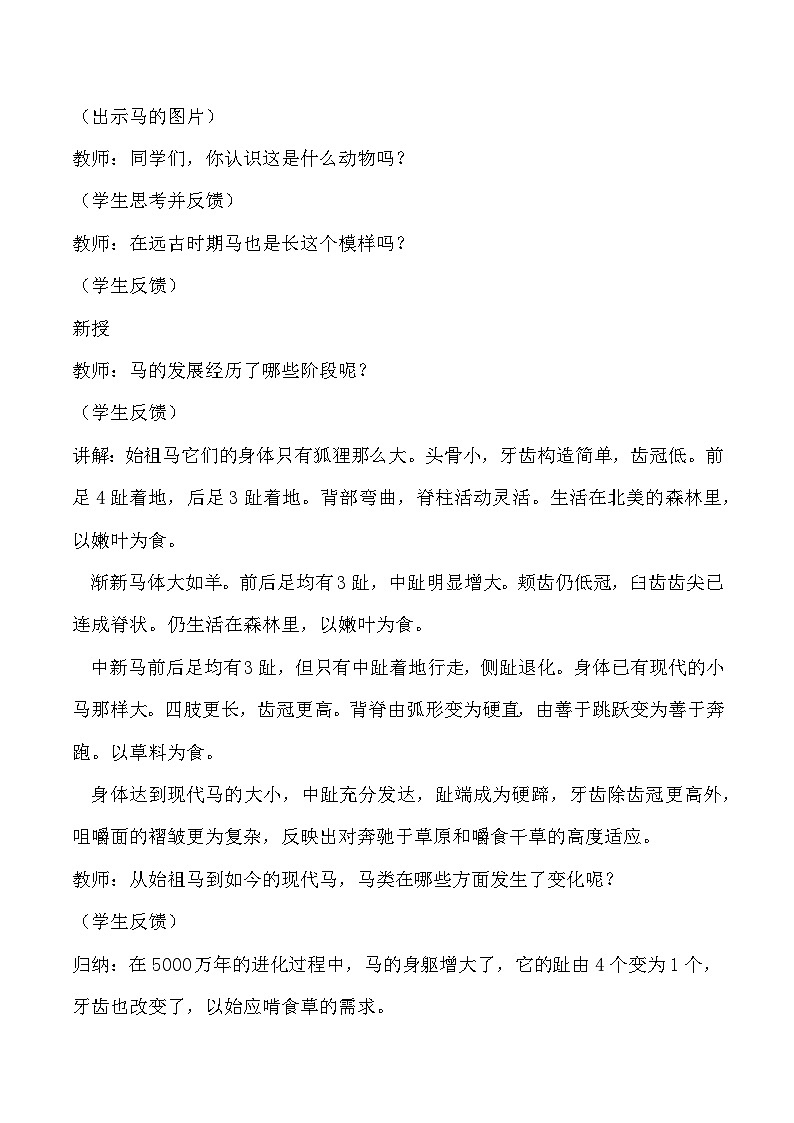 1.4 生物的演变(教学设计)-六年级科学上册同步精品课堂(冀人版)第2页
