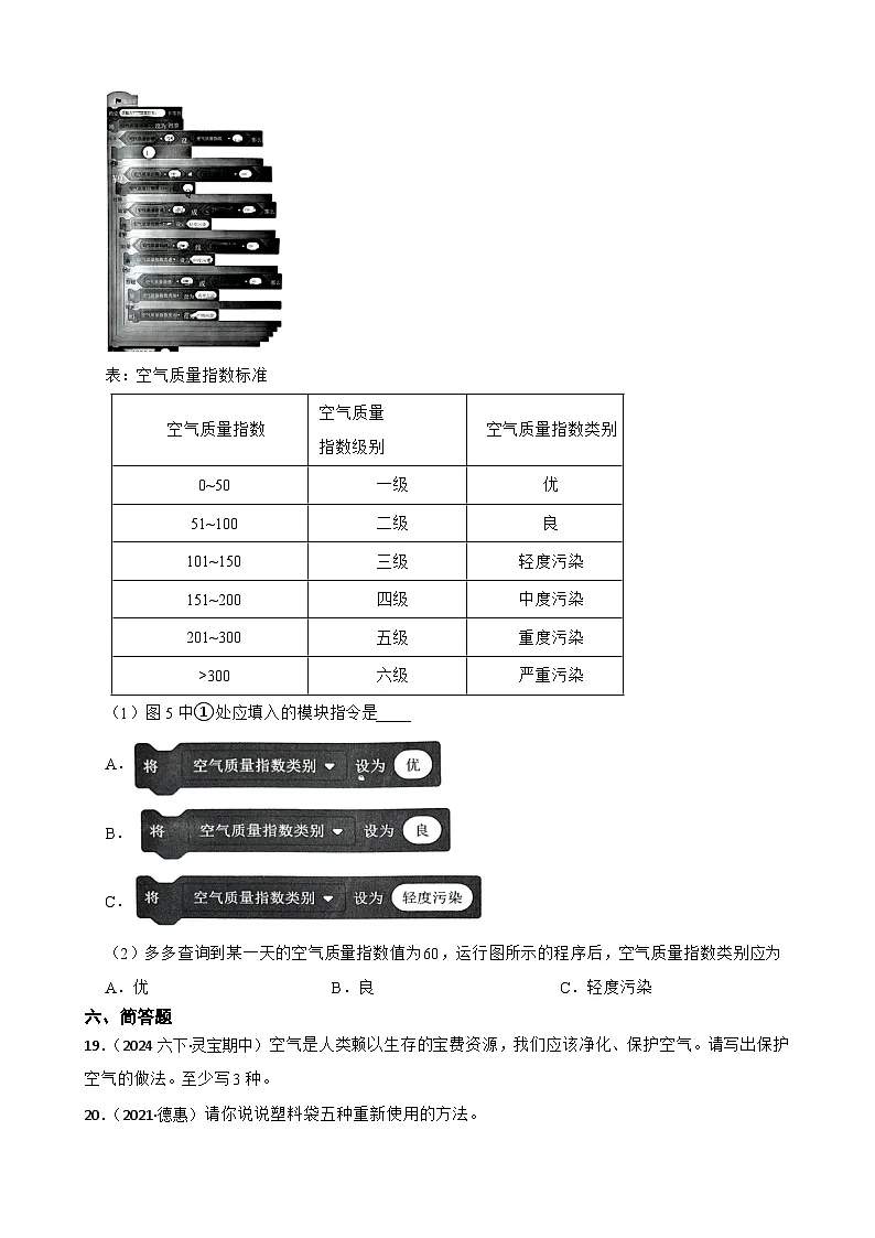 粤教粤科版六年级下册科学4.21《守护蓝天》(学生版)第3页