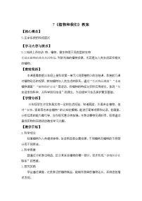 科学三年级上册（2024）第7课 植物和我们获奖表格教学设计