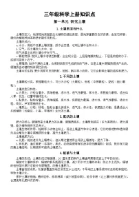 [小学科学]]期末知识点归纳-2025-2026学年科学三年级上册苏教版