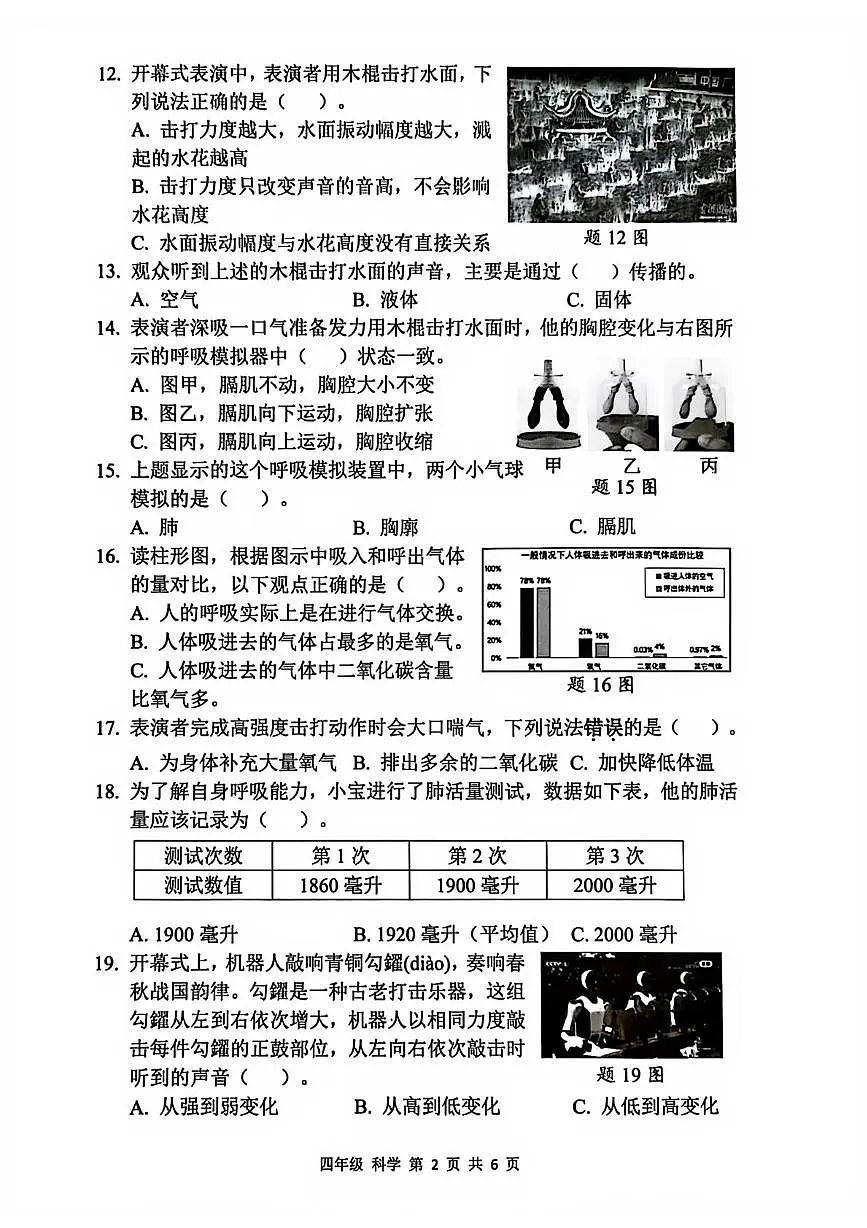 广东省深圳市宝安区2025-2026学年四年级上学期期末科学试题第2页
