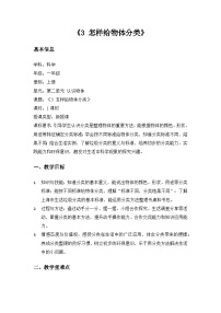 沪科技版(2024)3.怎样给物体分类教学设计
