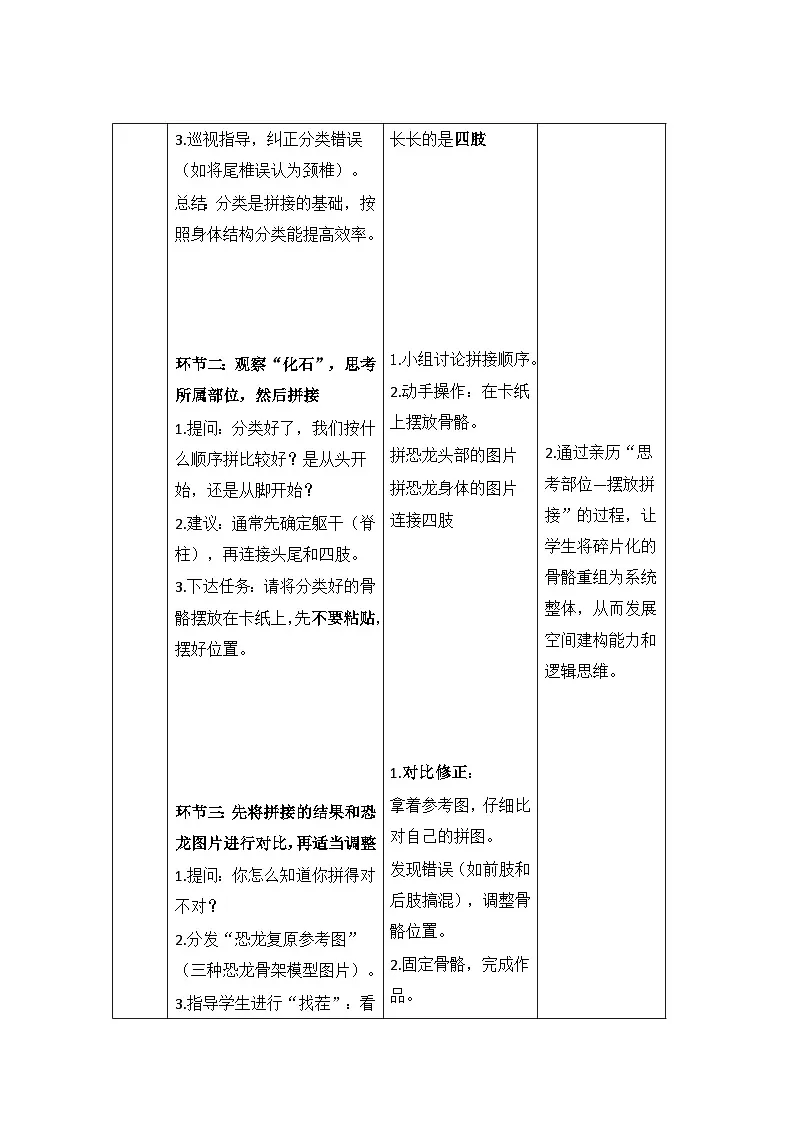 第4课 拼接恐龙“化石”教案 小学科学教科版(2024)二年级下册第3页