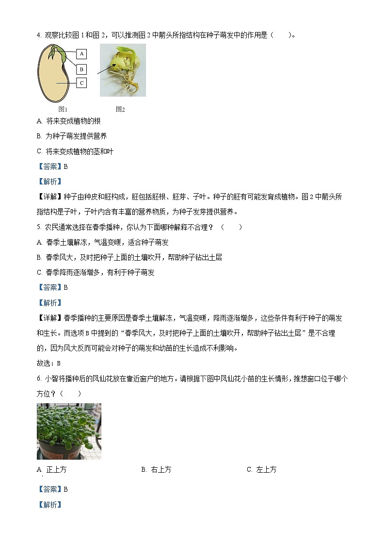 广东省深圳市南山区教科版四年级下册期末考试科学试卷(解析版)-A4第2页