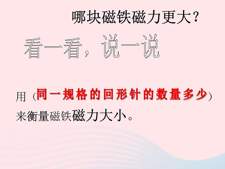 三年級(jí)科學(xué)下冊第四單元磁鐵5磁力大小會(huì)變化嗎課件3教科版第3頁