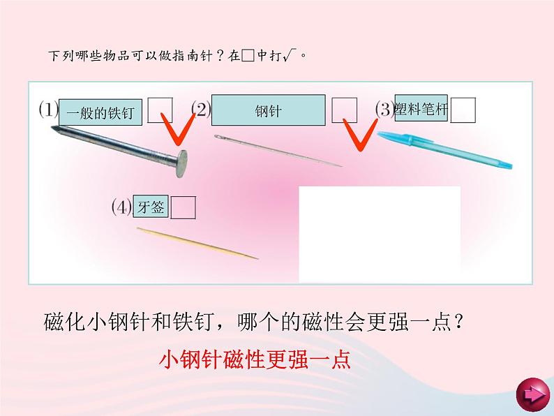 二年级科学下册第一单元磁铁5做一个指南针课件1教科版第7页