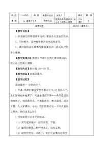 一年级上册（道德与法治）14 健康过冬天教学设计