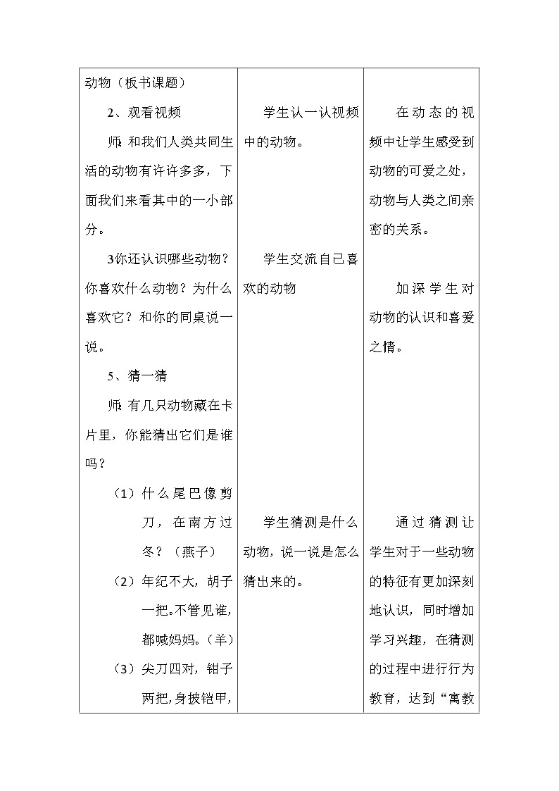 人教版（部编版）小学道德与法治一年级下册 7 可爱的动物  教案、学案、课件03