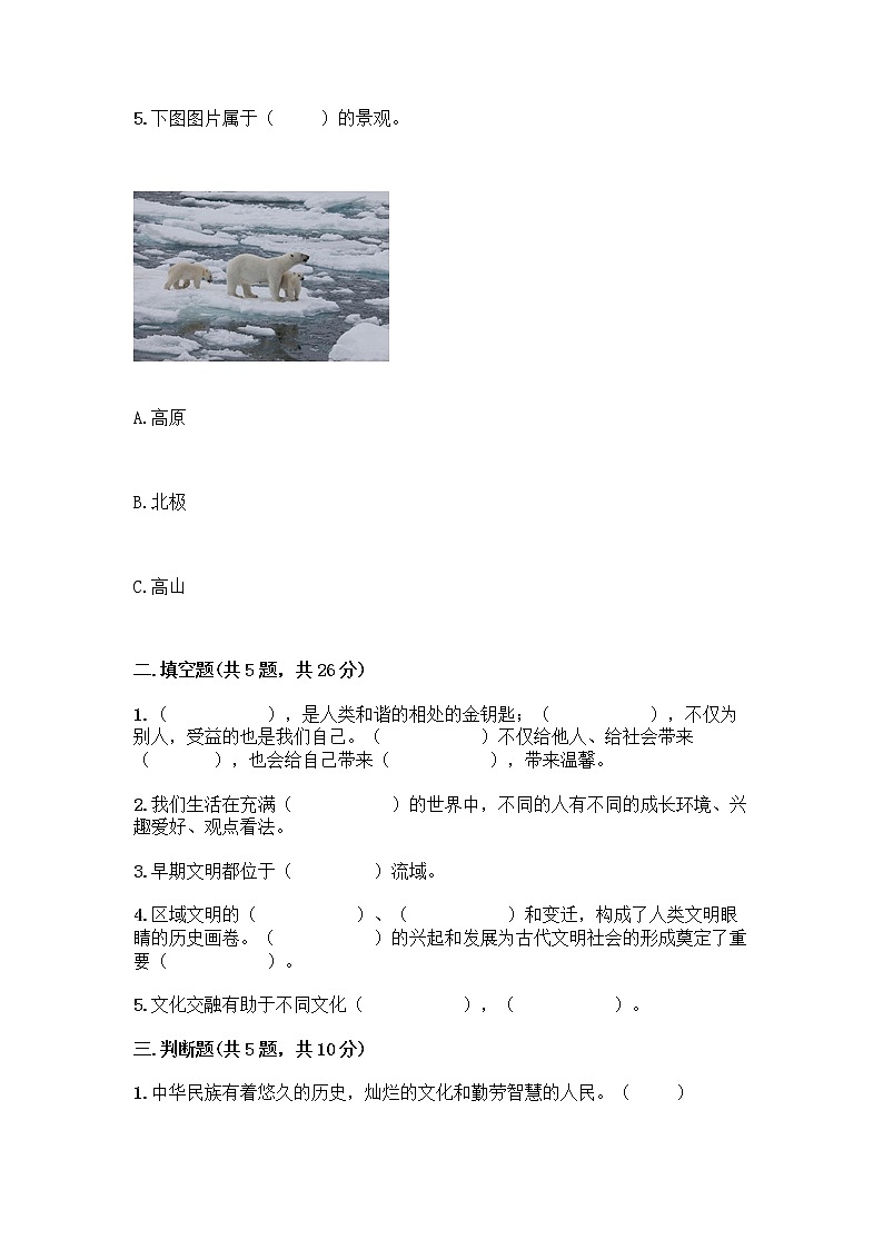 部编版六年级下册第三单元 多样文明 多彩生活 6 探访古代文明测试题有答案第2页