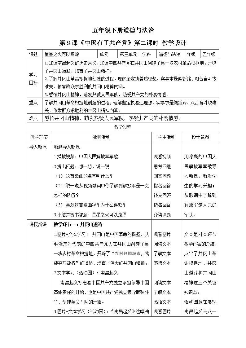 五年级下册道德与法治第9课《中国有了共产党》PPT教学课件（第二课时）+素材+教案教学设计01