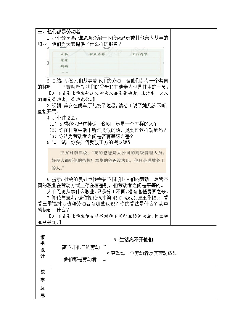 6.生活离不开他们 教学设计第2页