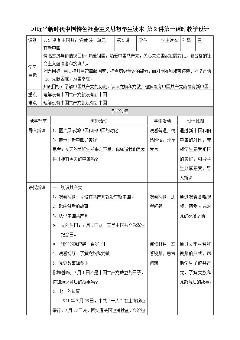 2.1没有共产党就没有新中国 课件+教案+素材01