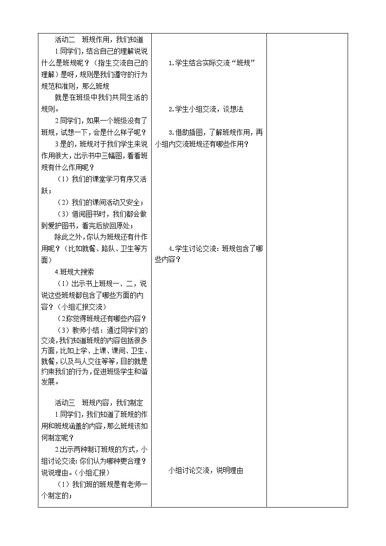 部编版道德与法治四年级上册第二课《我们的班规我们订》第1课时教案第2页