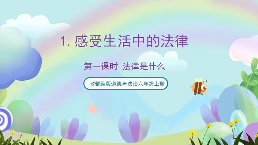 人教部編版道德與法治六上 1.1感受生活中的法律 第1課時 法律是什么（ 課件）第1頁