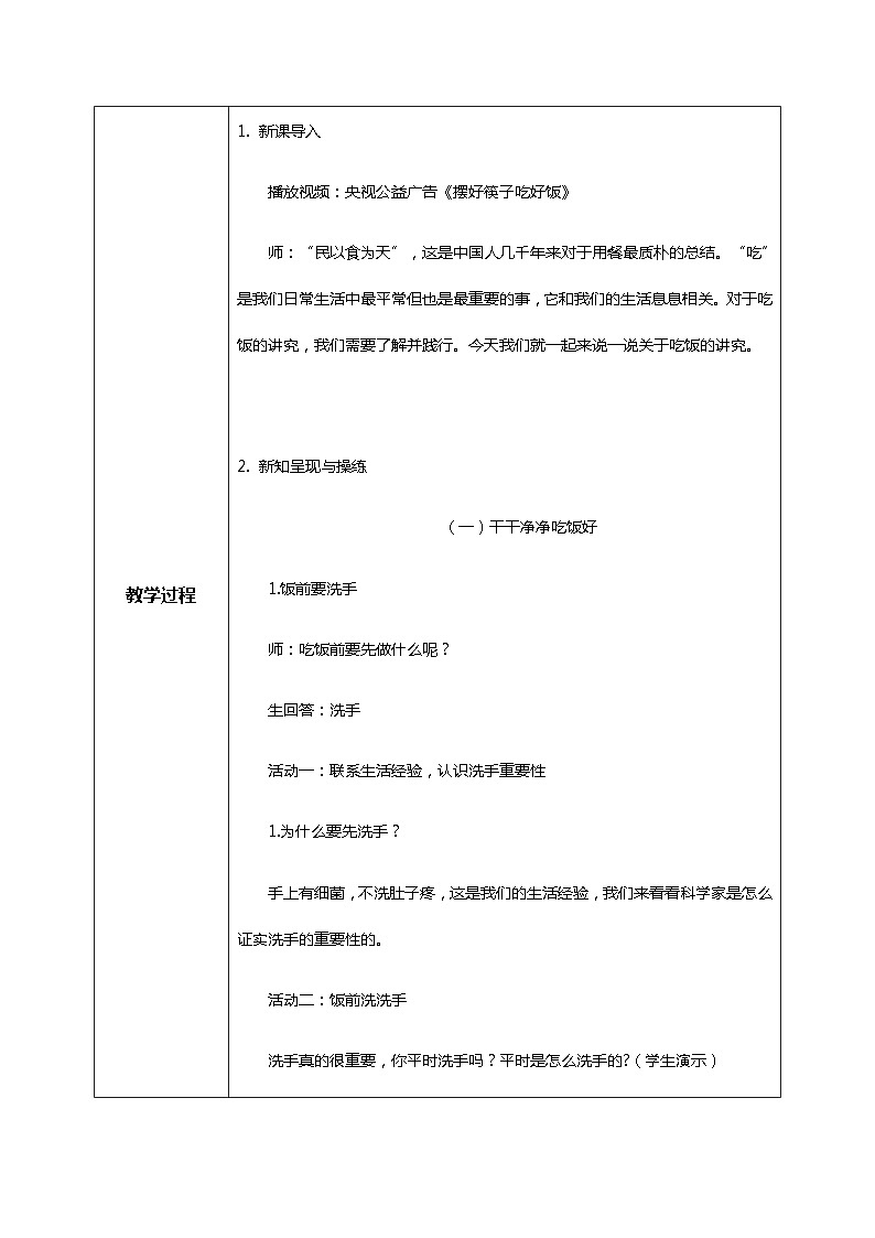 【核心素养目标】道法一上10《吃饭有讲究》 课件+教案+练习02