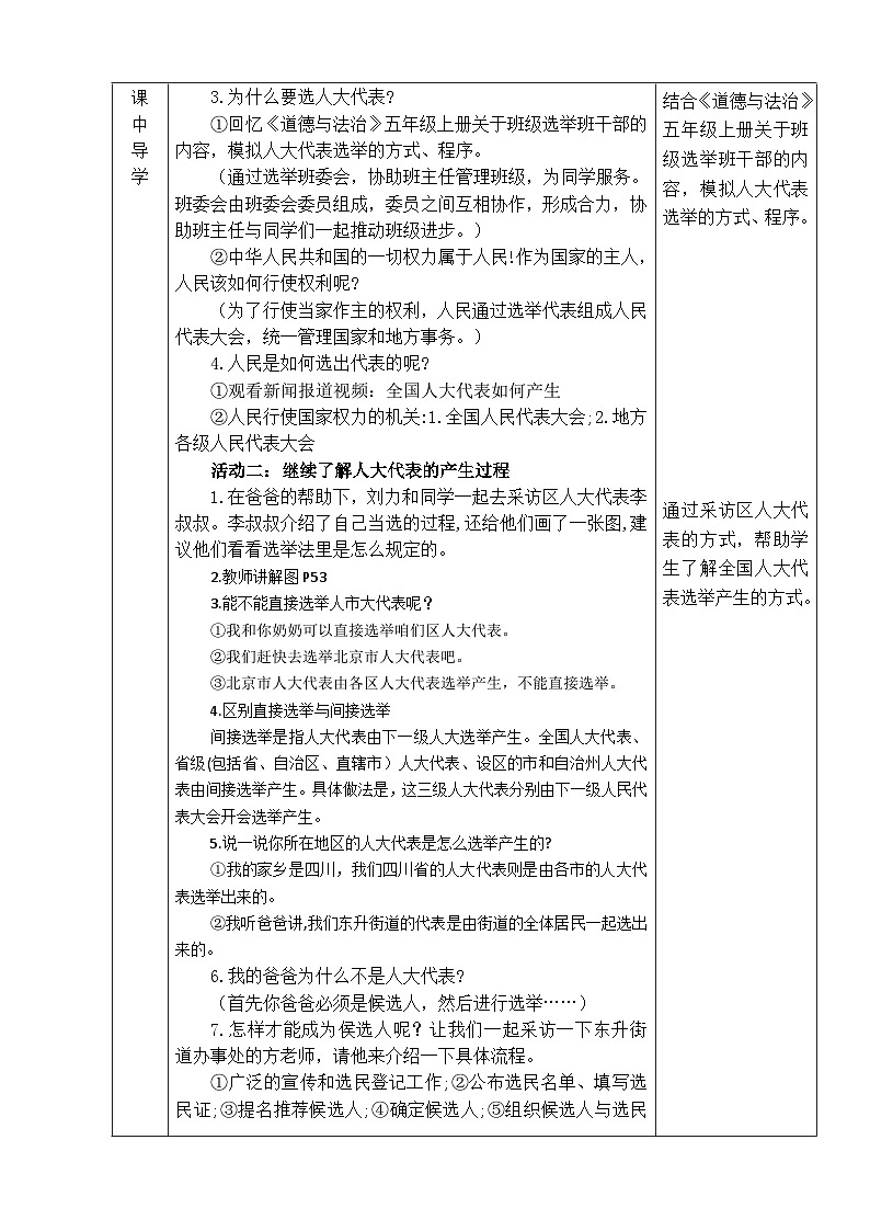 6《我们的国家机构》 第1课时 人民选出的代表 教学设计第2页