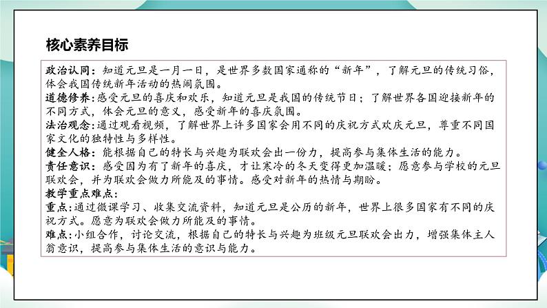 【核心素养目标】一年级上册道德与法治第15课《快乐过新年》ppt教学课件(第一课时)+素材+教案教学设计03