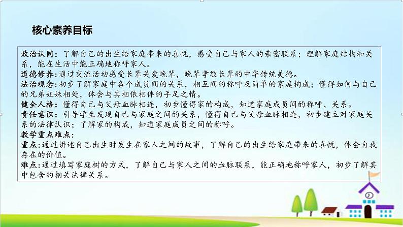 【核心素养目标】一年级下册道德与法治第9课《我和我的家》PPT教学课件(第一课时)+素材+教案教学设计03