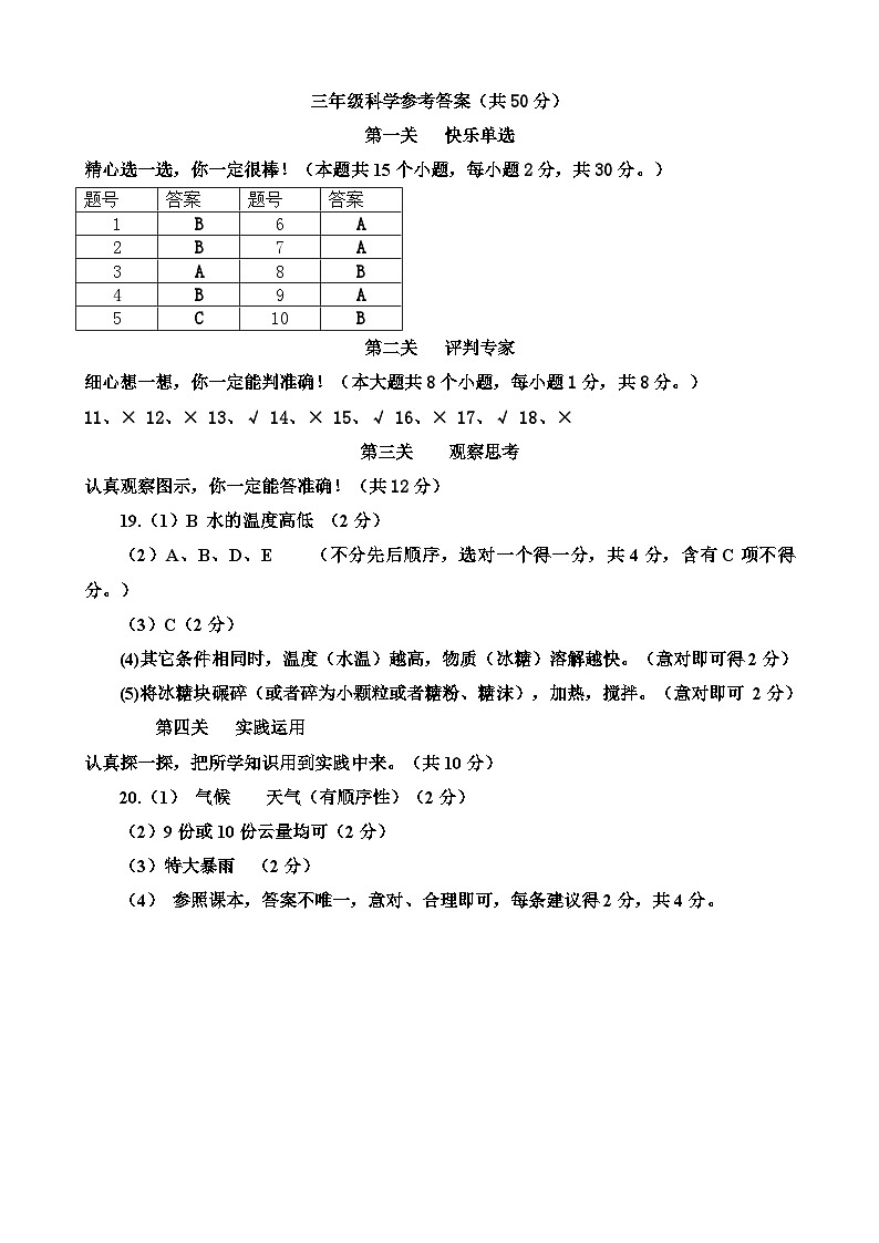 河南省南阳市社旗县2024-2025学年三年级上学期11月期中道德与法治+科学试题01