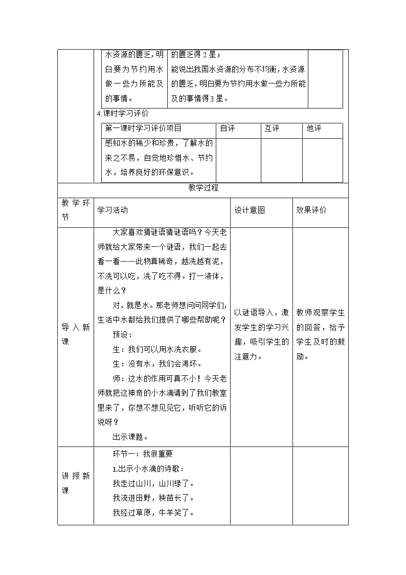 【大单元整体教学】9.小水滴的诉说(第一课时)课时教案第2页