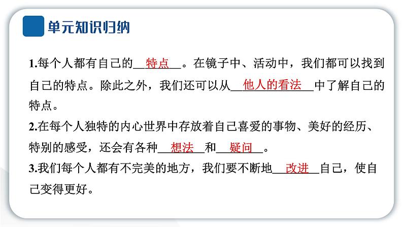 人教统编版道德与法治三年级下册第一单元我和我的同伴1我是独特的(教学)习题课件ppt第3页