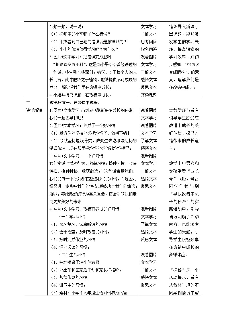 【2025春 新教材】統(tǒng)編版 一年級下冊道德與法治 第3課《錯了就要改》（第二課時）教案教學設(shè)計第2頁