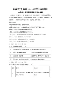 山东省济宁市任城区 2024-2025学年（五四学制）六年级上学期期末道德与法治试卷（学生版）