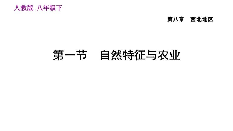 人教版八年级下册地理习题课件 第八章 8.1 自然特征与农业01