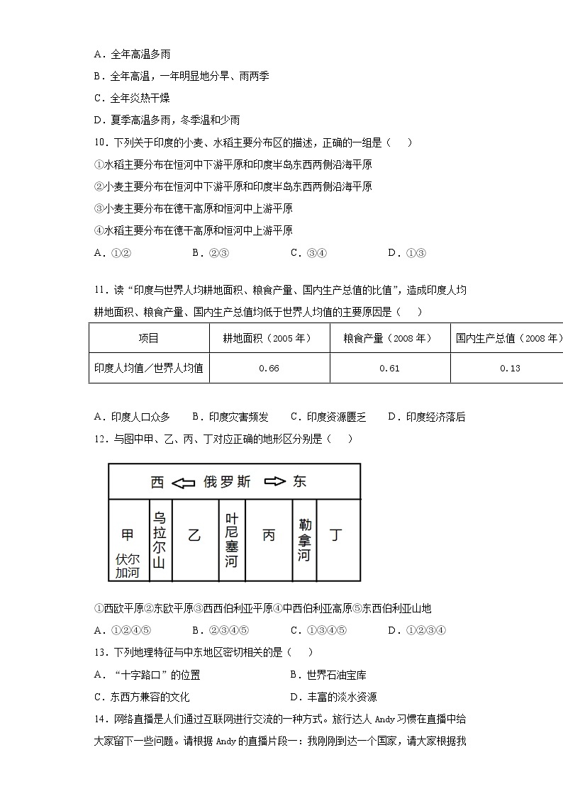 山东省泰安市东平县2020-2021学年六年级下学期期中地理试题（word版 含答案）03