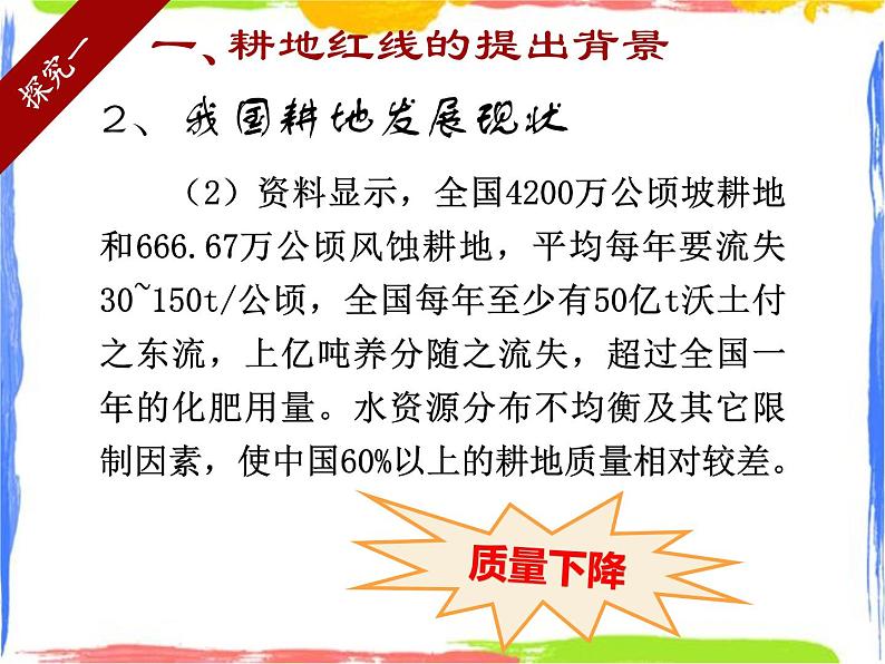 第3章 学习与探究 中国的耕地红线 课件第6页