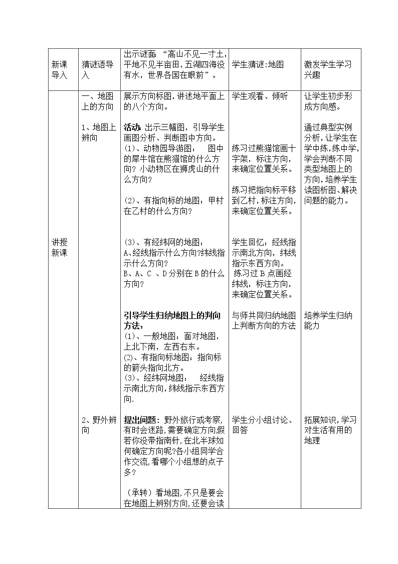 商务星球版七上地理 2.1地图基本要素  教案02