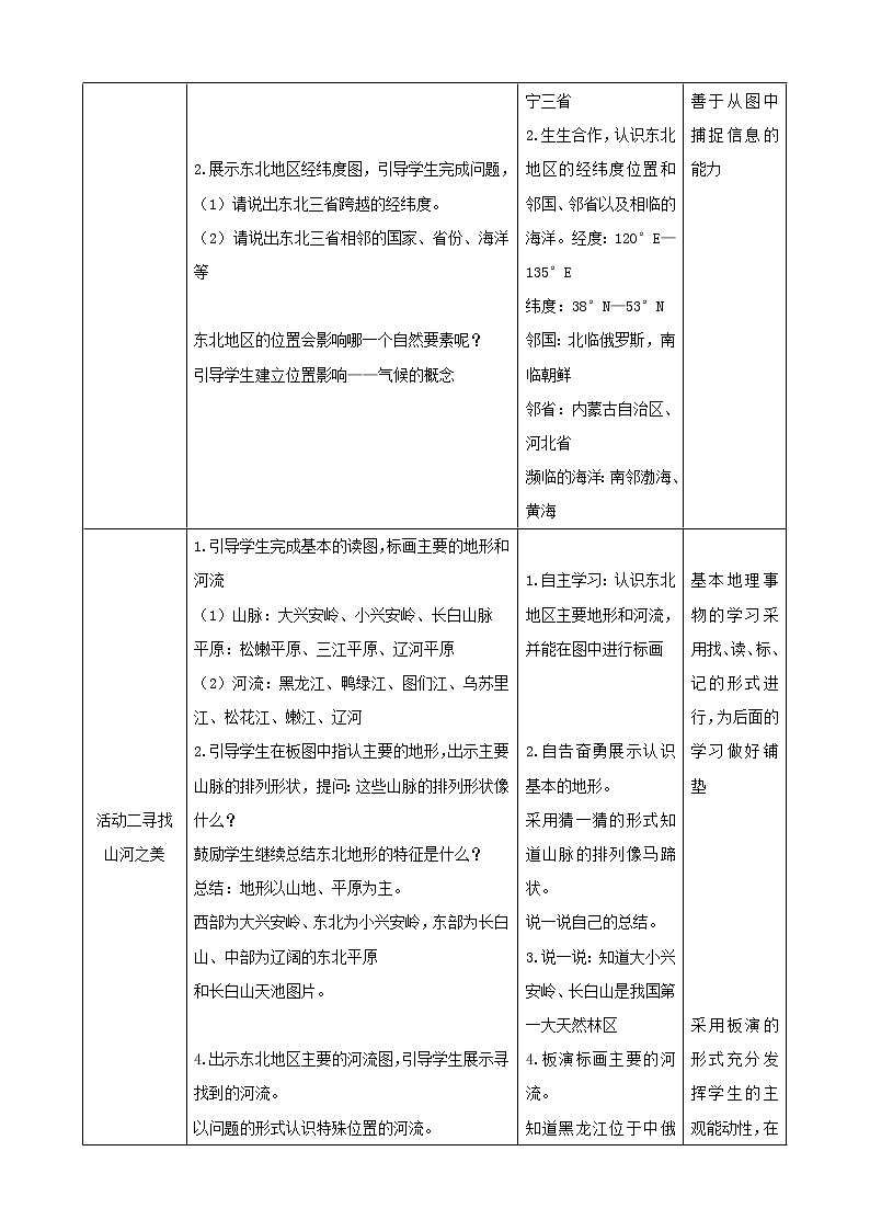第六章第2節(jié)《“白山黑水”—東北三省》第1課時(shí)(教案)第2頁(yè)