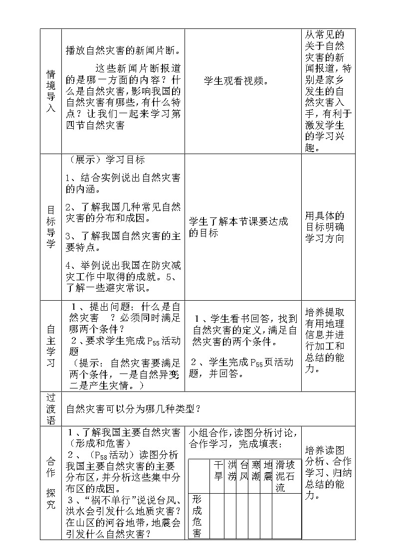 八年级上册地理教案-2.4自然灾害5-人教版第2页