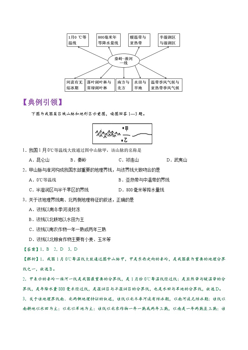 備戰(zhàn)2022年中考地理一輪考點18 中國的地理差異與四大分區(qū) （解析版）學(xué)案第3頁