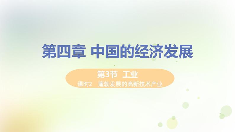 八年级地理上册第四章中国的经济发展第三节工业第2课时蓬勃发展的高新技术产业教学课件新人教版01