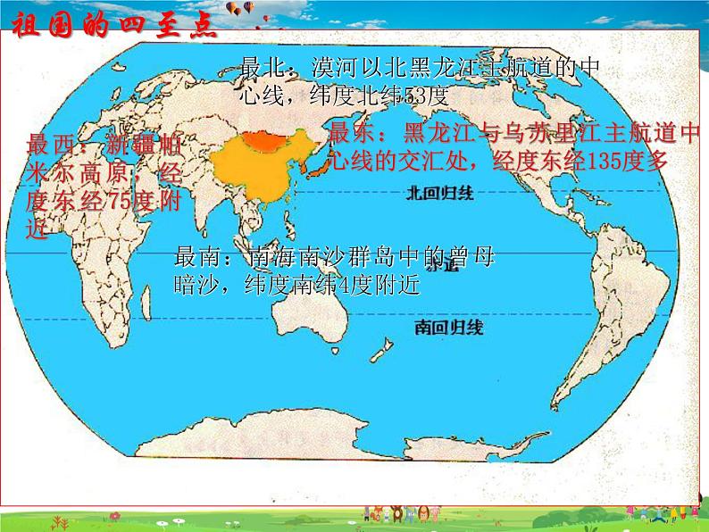 粤教版地理八年级上册 《第1章第1节 位置和疆域》PPT课件 (2)第8页