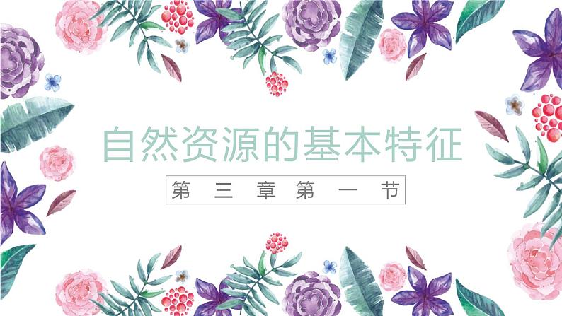 人教版八年级上册地理第三章第一节《自然资源的基本特征》课件01