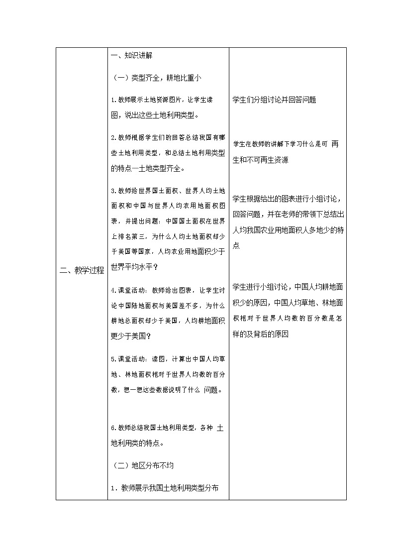 人教版八年级地理上册《3-2 土地资源》教案教学设计初二优秀公开课02