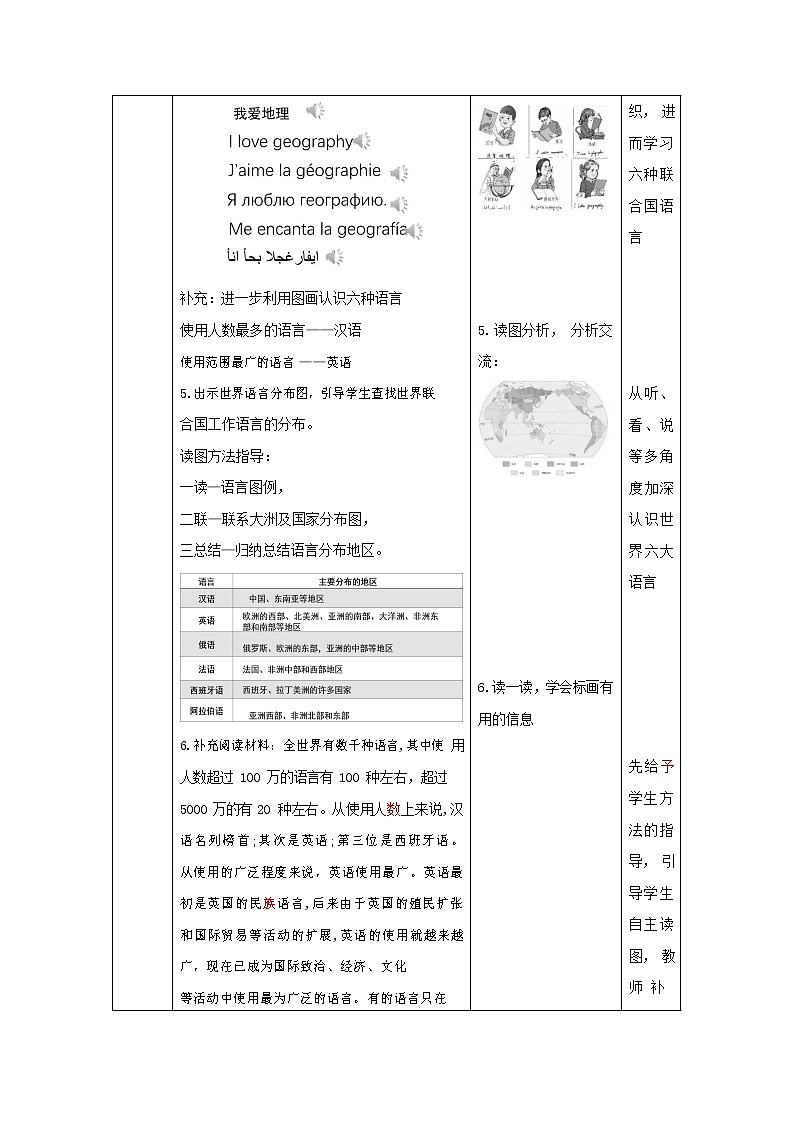 人教版七年級地理上冊《4-2 世界的語言和宗教》教案教學(xué)設(shè)計初一優(yōu)秀公開課第3頁