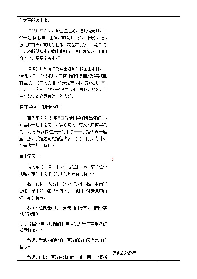 六年级下册教案 7.2 东南亚 鲁教版(五四学制)02