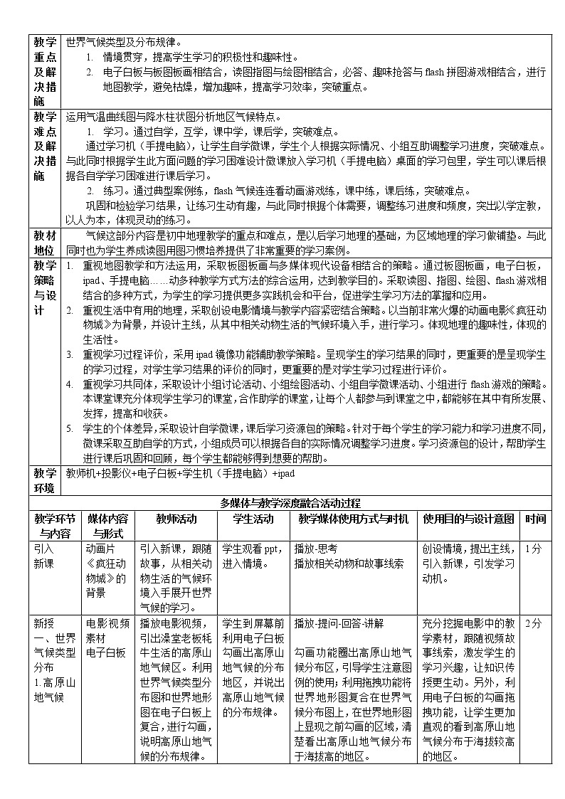 2021年初中地理人教版七年級(jí)上冊(cè) 第三章第四節(jié) 世界的氣候 教案第2頁