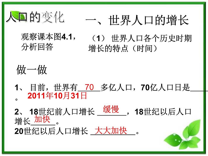 人教版地理七上第四章第一節(jié)  人口與人種 課件第7頁(yè)