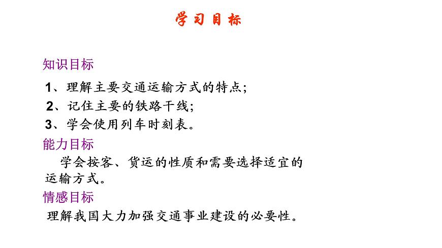 2020-2021學(xué)年中圖版七年級(jí)下冊(cè)地理 4.4交通運(yùn)輸 課件 (共張25PPT)第2頁(yè)