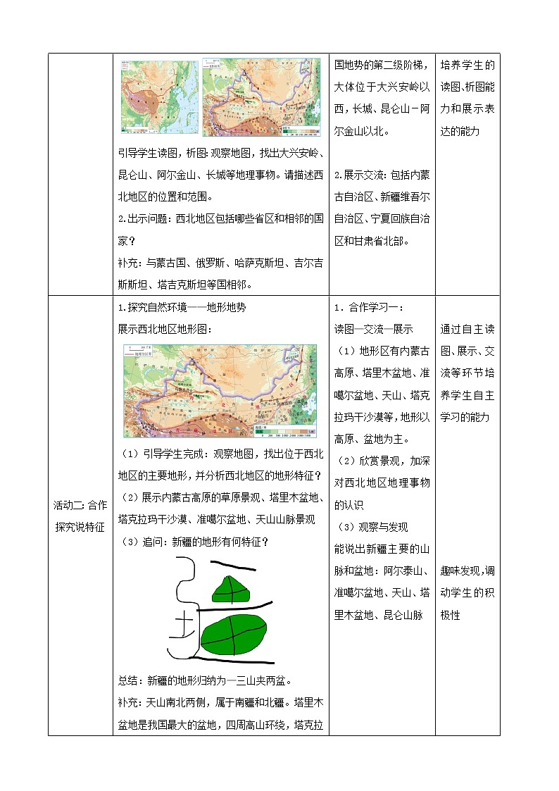八年级地理下册第八章西北地区8.1西北地区自然特征与农业教案新人教版1第2页