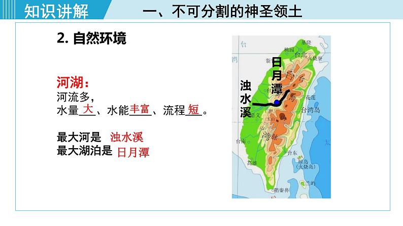 人教版八年级地理下册 7.4.1 不可分割的神圣领土 美丽富饶的宝岛 课件第8页