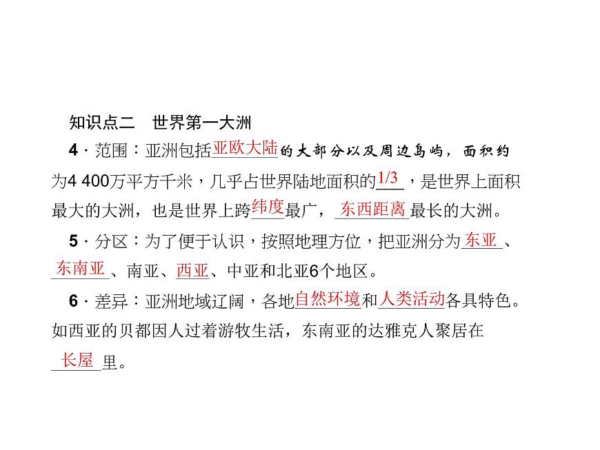 人教七年級下冊地理習題課件：第六章第一節(jié)　位置和范圍第7頁