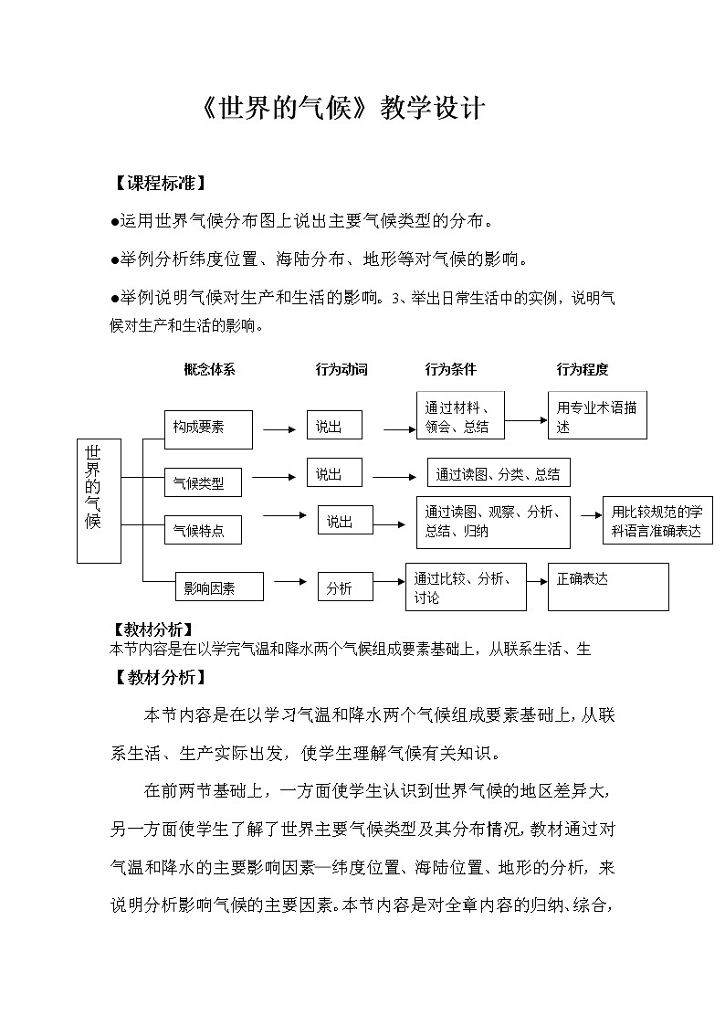 人教版地理七年级上册 世界的气候2教案第1页