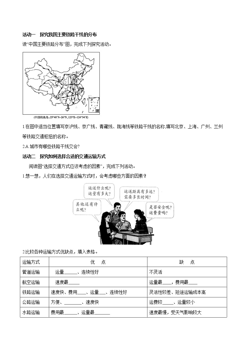 中图版七年级下册 4.4 交通运输（课件+教案+学案+练习）02