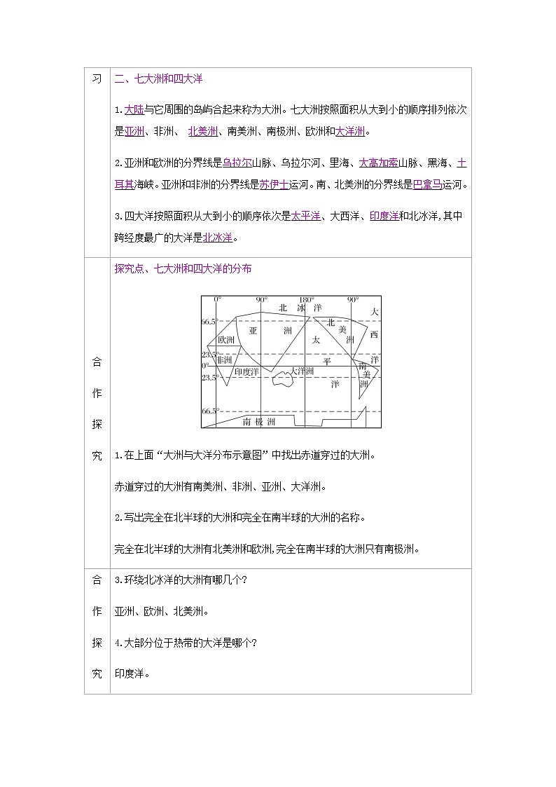 人教版七年级地理上册第二章《陆地和海洋》PPT课件+课时简案02